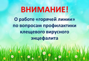 О работе «горячей линии» по вопросам профилактики клещевого вирусного энцефалита. О работе «горячей линии» по вопросам профилактики клещевого вирусного энцефалита.